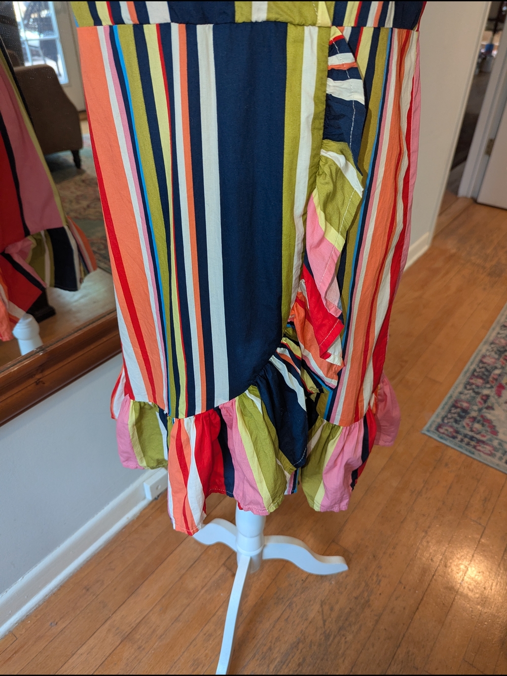 Bright Multi-Stripe Ruffle Dress - Picture 7 of 8